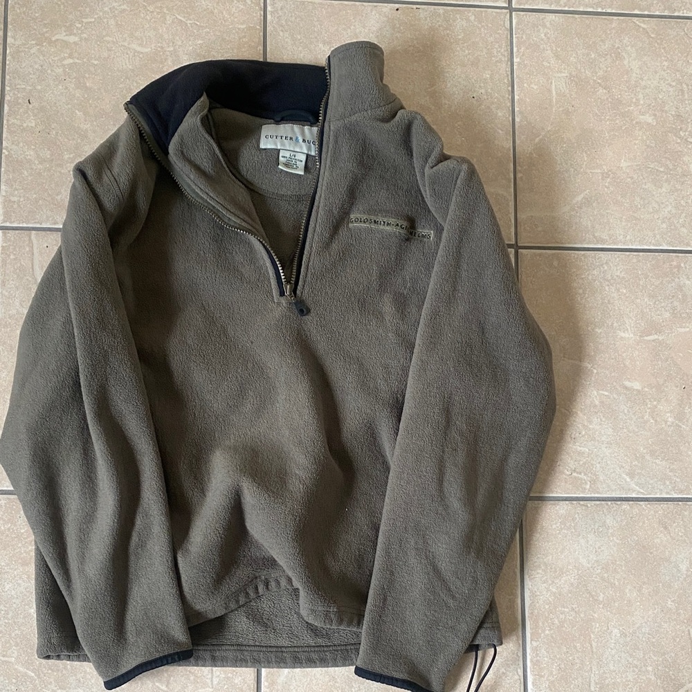 Cutter & Buck Tan Fleece Quarter-Zip Pullover